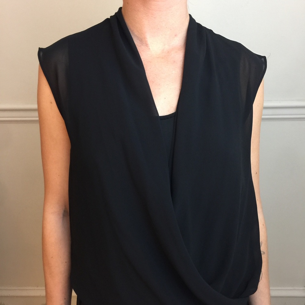 ALLSAINTS Black Amis Black Draped Playsuit Romper - Picture 5 of 8